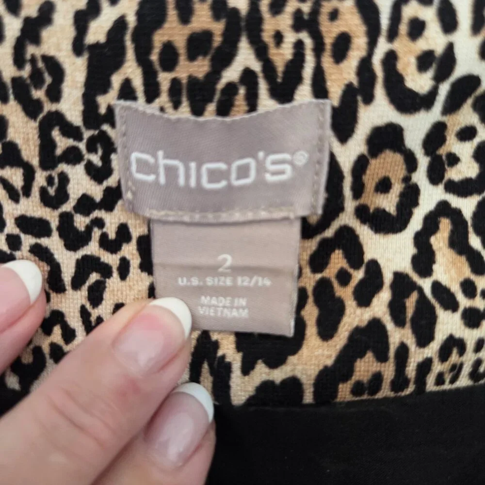 Chico's Leopard Print Blazer Size 2 / L / 14 - NWOT - Picture 2 of 8